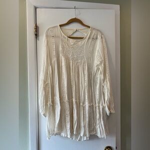 Free People Cream Lace Blouse